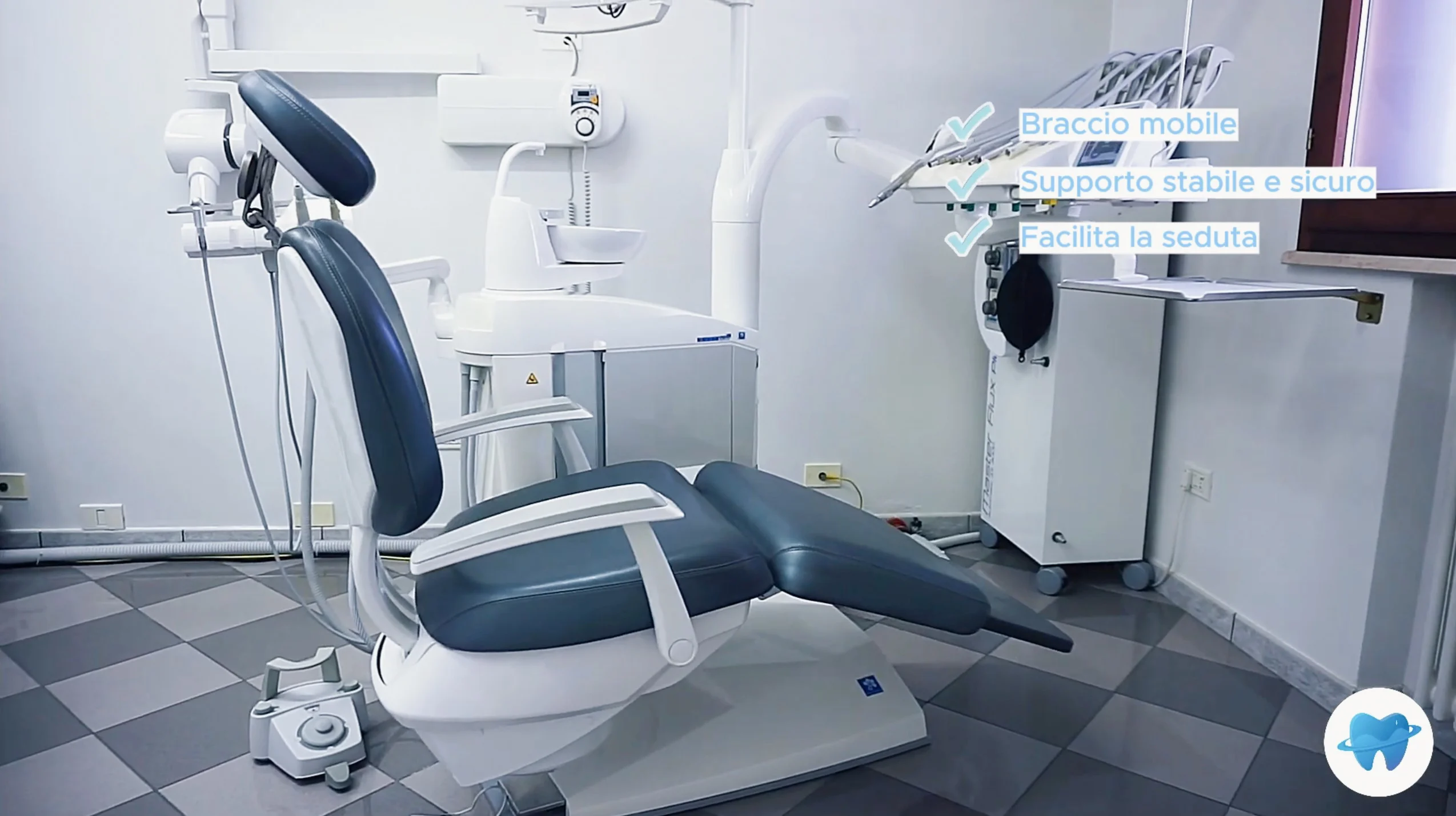 Guarda il video sulla poltrona accessibile dello Studio Dental Marina